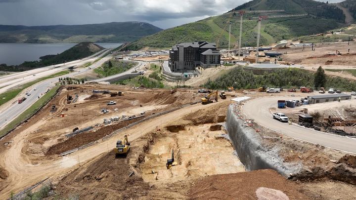 Aerial construction progress at Marcella Landing, June 2025