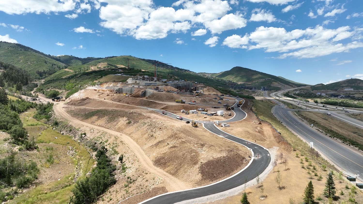 Aerial construction progress at Marcella Landing, August 1, 2025