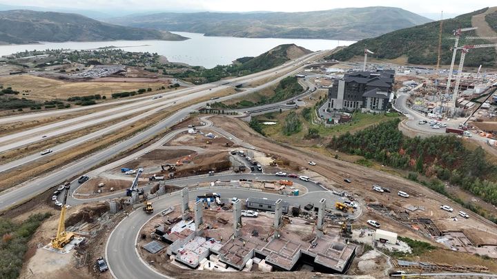 Aerial construction progress at Marcella Landing, September 1, 2025