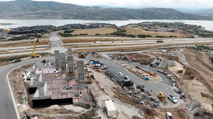 Aerial construction progress at Marcella Landing, September 1, 2025
