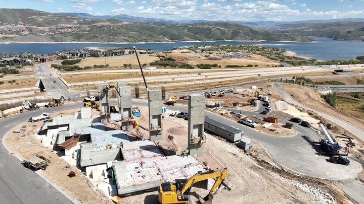 Aerial construction progress at Marcella Landing, October 1, 2025