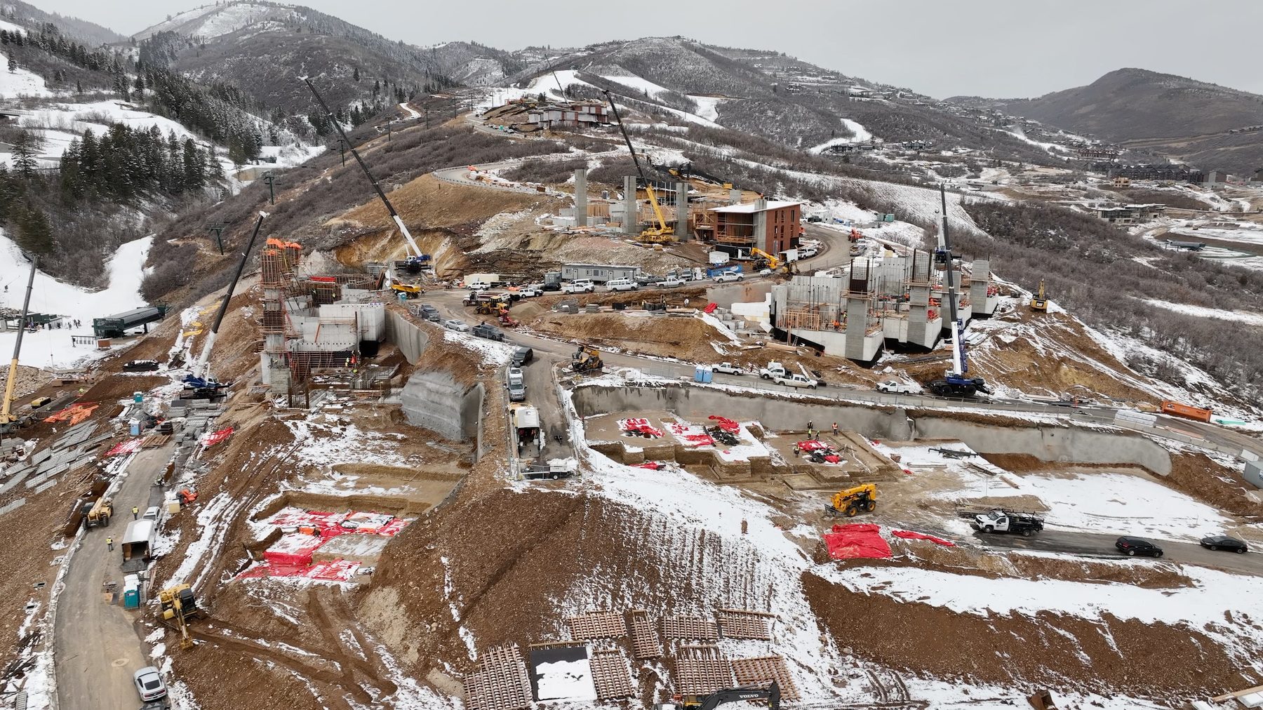 Aerial construction progress at Marcella Landing, January 1, 2026