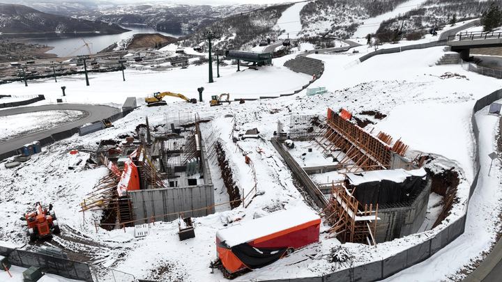 Marcella Lodge under construction in winter, Winter 2024 - 2025