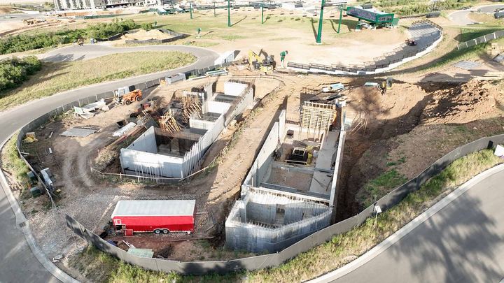 Construction progress at Marcella Lodge, July 1, 2025