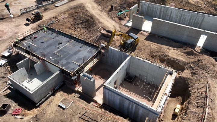 Aerial construction progress at Marcella Lodge, October 1, 2025