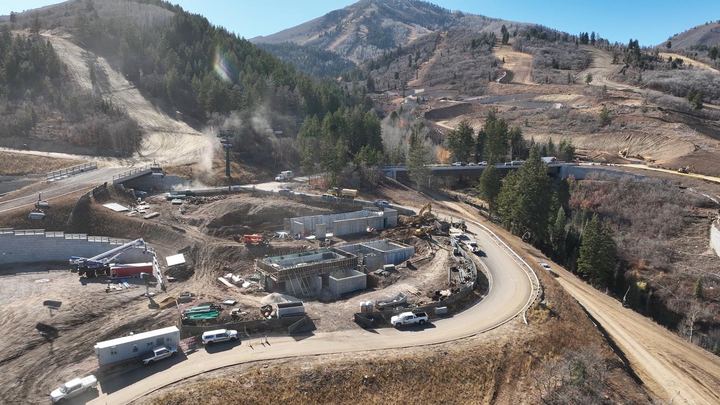 Aerial construction progress at Marcella Lodge, November 1, 2025